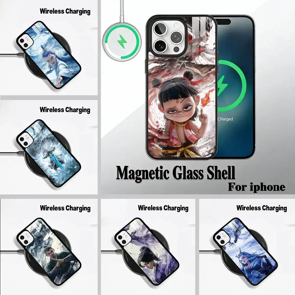 

N-Z-Ne-zha Hot anime For IPhone17 16 15 14 13 12 11 Plus Pro Max Plus Wireless Charger Phone Case