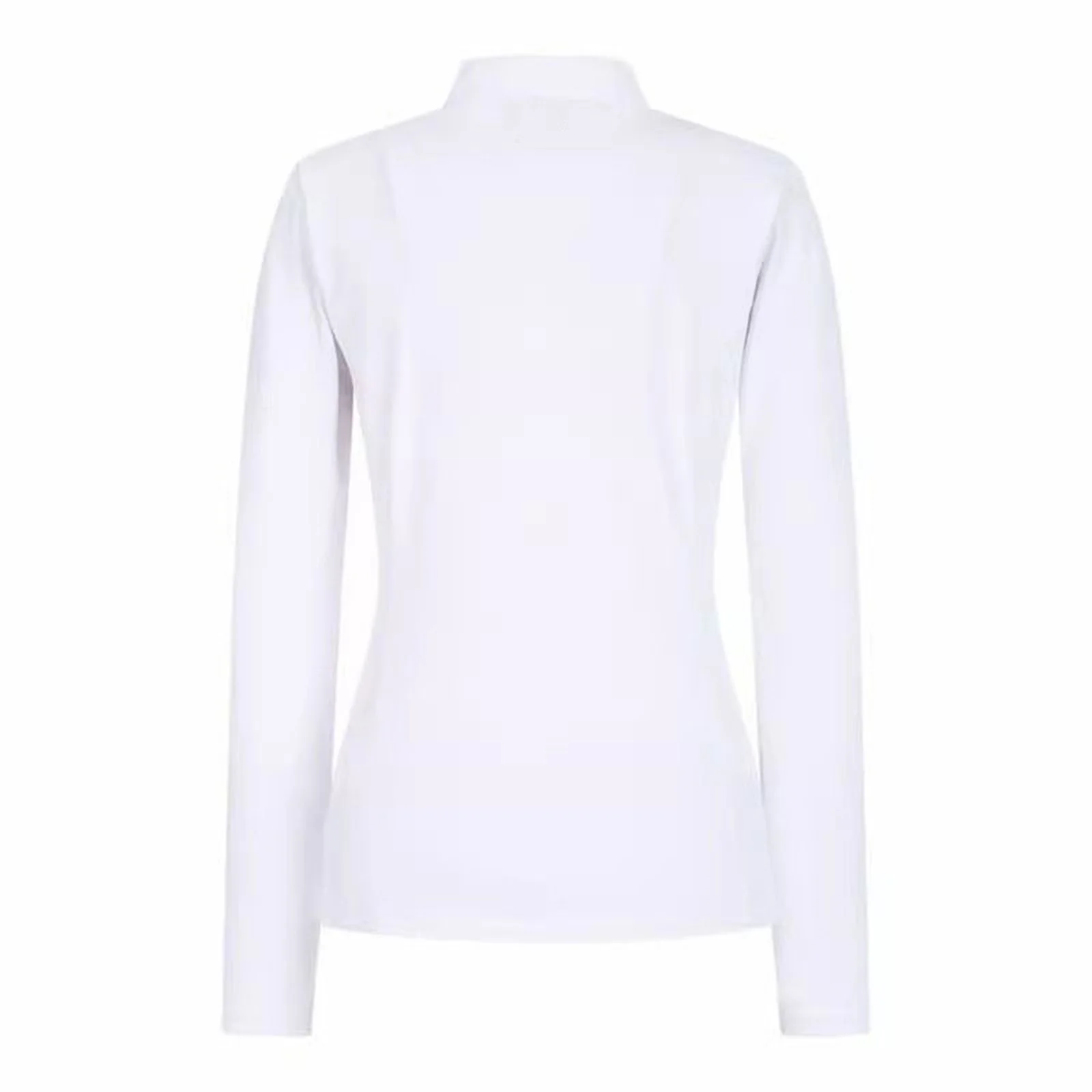 #S-3XL Women Quick-Drying Golf Top Moisture-Wicking Athletic Shirt Stand Collar Long Sleeve Solid Color T-shirt