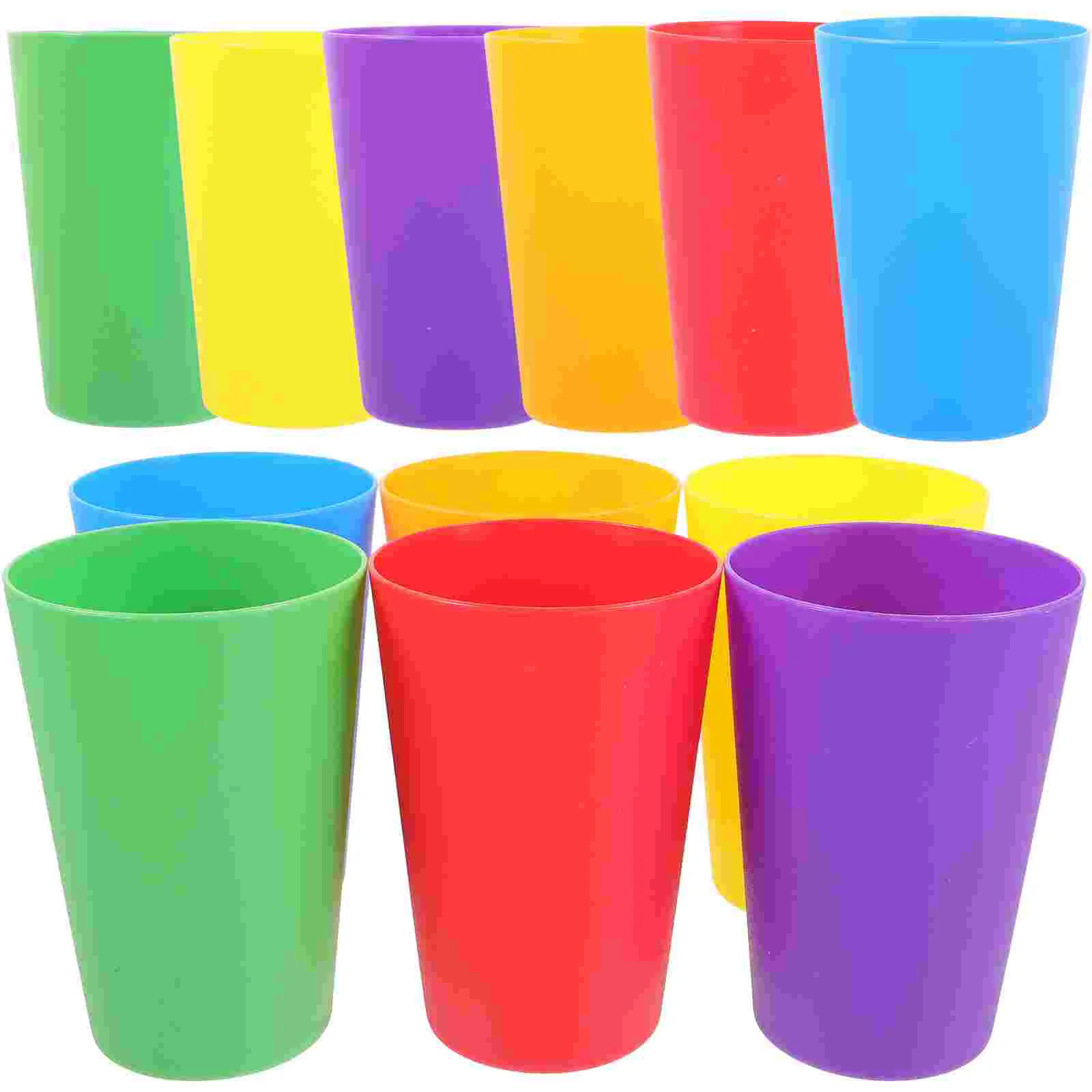 12 Pcs Coffee Cup Plastic Child Water Glasses Sport Stacking Cups Pp Clear Toothbrush Holder Drink for Kids