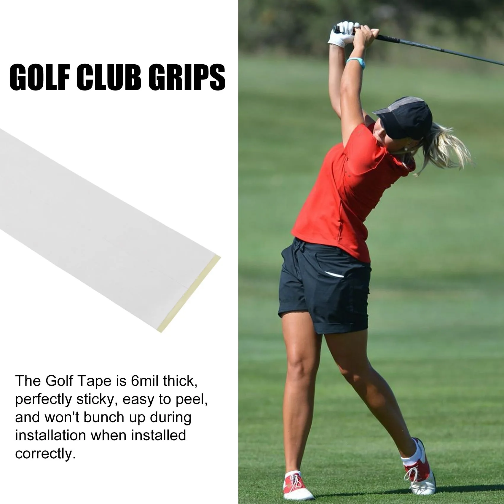 

RTSHE-Golf Grip Tape, активируемая растворителем, двусторонние клейкие полоски для перегонки клюшек для гольфа, деревянная гибридная железная клиновая клюшка