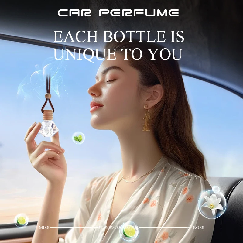 Car Hanging Perfume Diffuser Air Outlet Freshener Fragrance Pendant Long-Lasting Deodorant Jasmine Aromatherapy Decor Accessorie