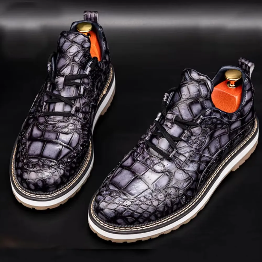 yingshang male crocodile shoes handmade  fashionable casual shoes,men new British style men leisure shoes