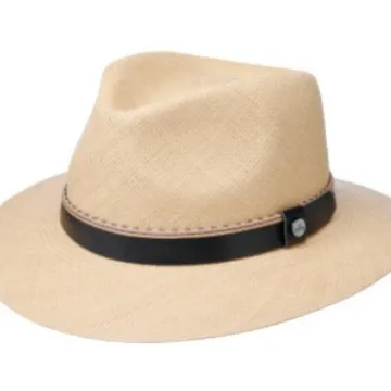 قبعة بنما من القش الورقي المنسوج يدويًا للرجال صيفية كاوبوي جاز قبعة رسمية قابلة للتنفس للحماية من الشمس قابلة للطي بحافة واسعة ​