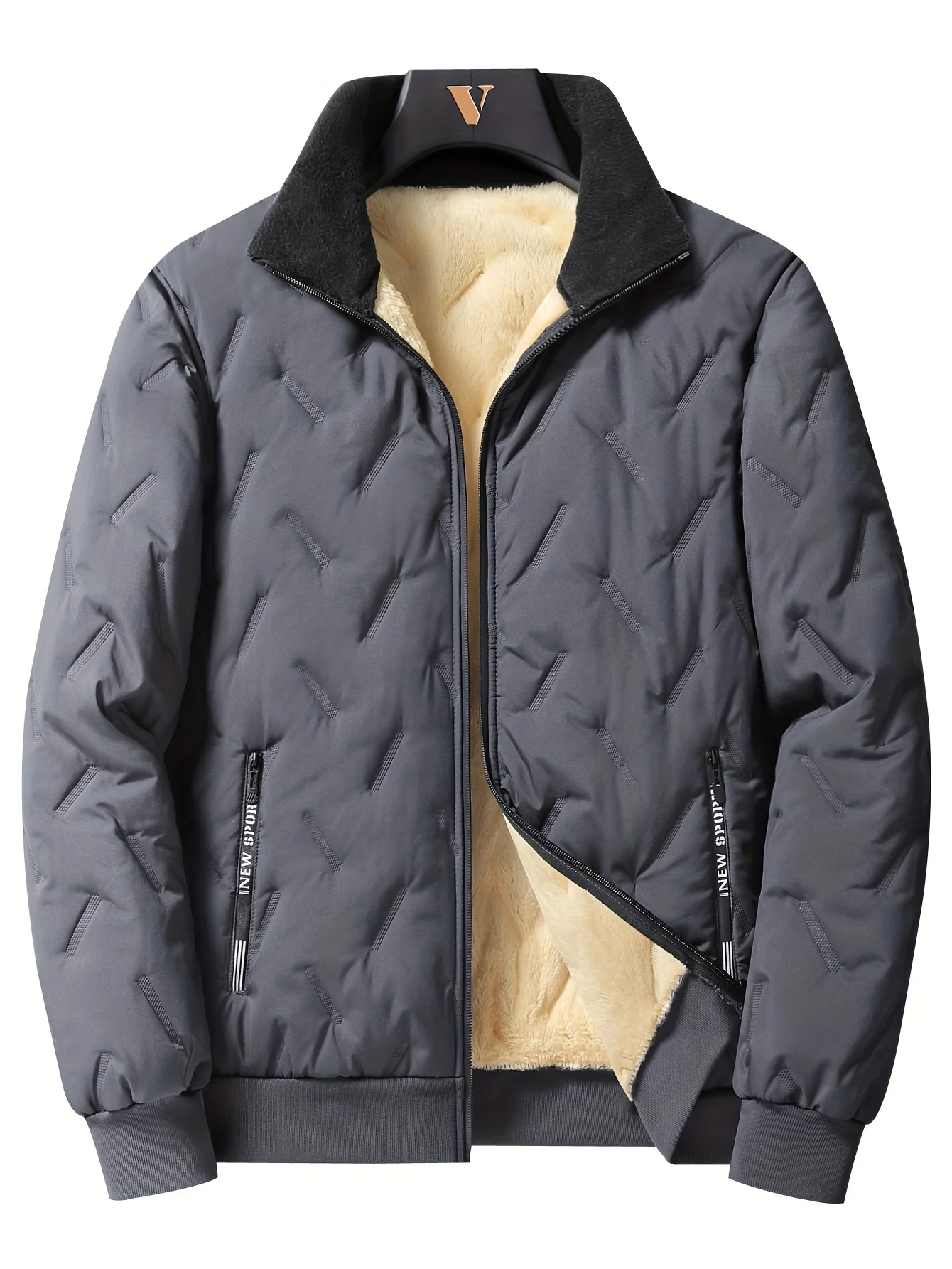 Wintermantel Herren Fleece Sportbekleidung Herren Baumwoll-Kapuzenjacke Herrenbekleidung Langer Parka Mantel Herren Warme Jacke – Detail 11