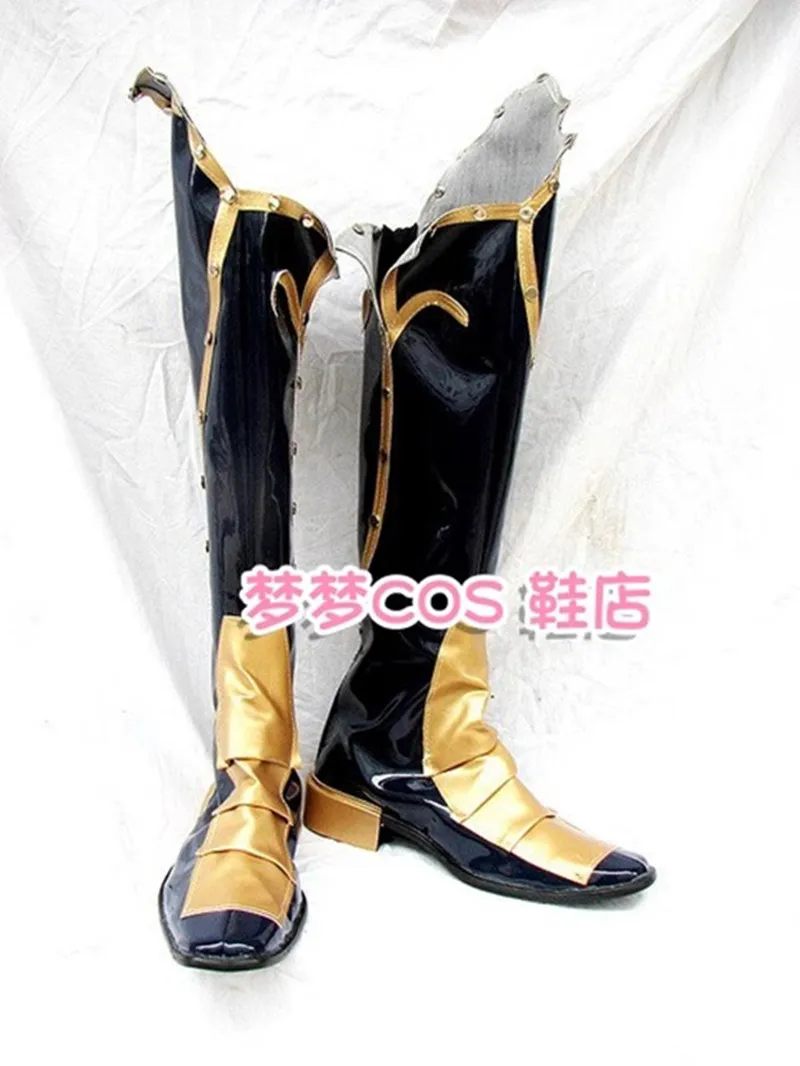 

Castlevania Hector Cosplay Costume Shoes Black Handmade Leather Boots