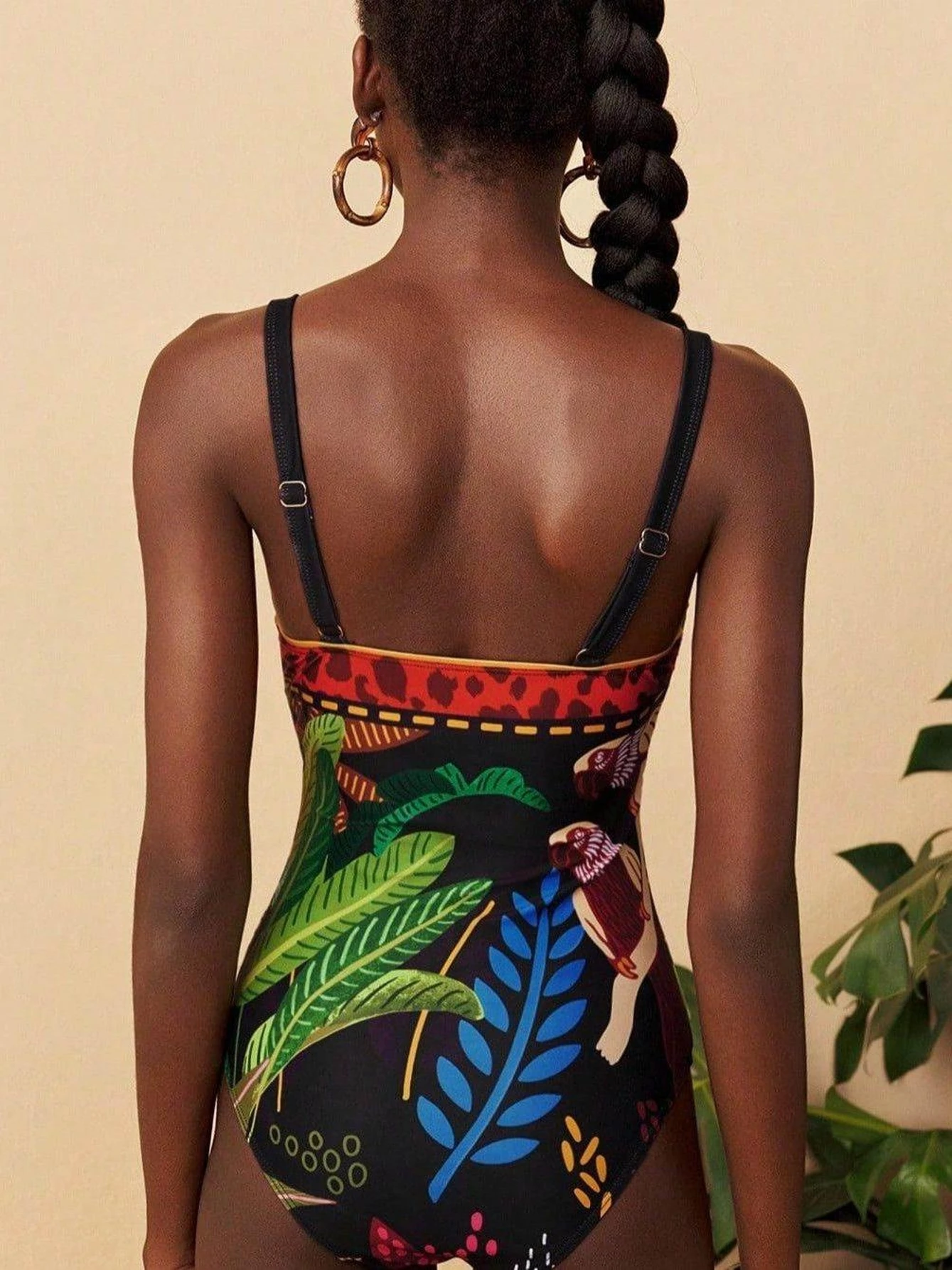 Fashionable Sexy Shoulder Bared Back Bared  Swimsuit for Women Sweet Hollow out Design Triacetate Fiber Pear Shape