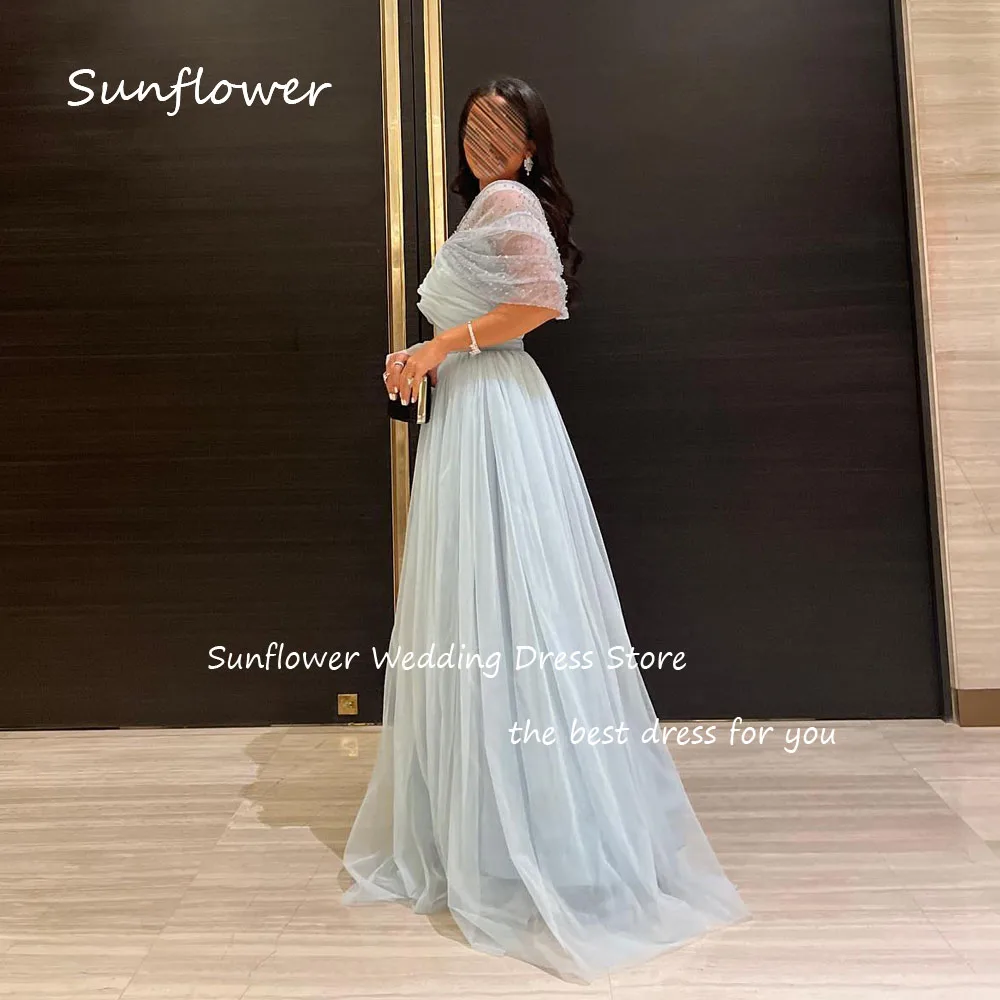 Girasole Simple Off The Shoulder Tulle a-line 2024 Slim Backless Ocassion Gown abito da sera formale lungo fino al pavimento