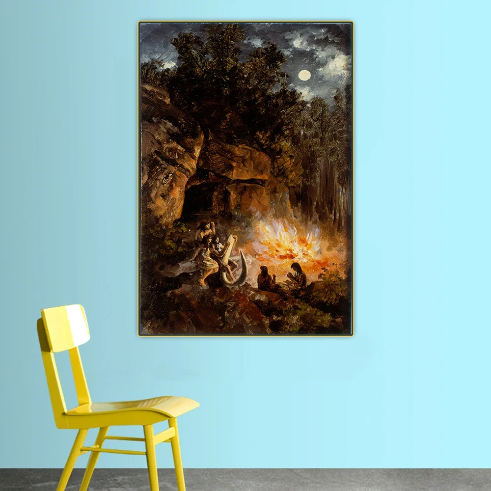 Citon Jose Maria Velasco《Scene From The Quaternary Upper Paleolithic Period》Canvas Oil Painting Picture Decor Home Decoration