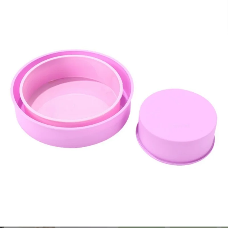 6/8/10 Inch Reusable Non‑stick Baking Mold Round Silicone Cake Pan  For Muffin Cupcake Layer Cheese Rainbow Cake Baking Tool