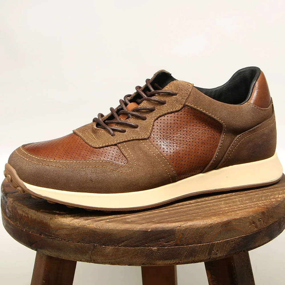 Retro Genuine Leather Men's Casual Shoes Quality Casual Sneakers Male Shoes Adult Anti-slip Wear-resistant Leather Casual Shoes