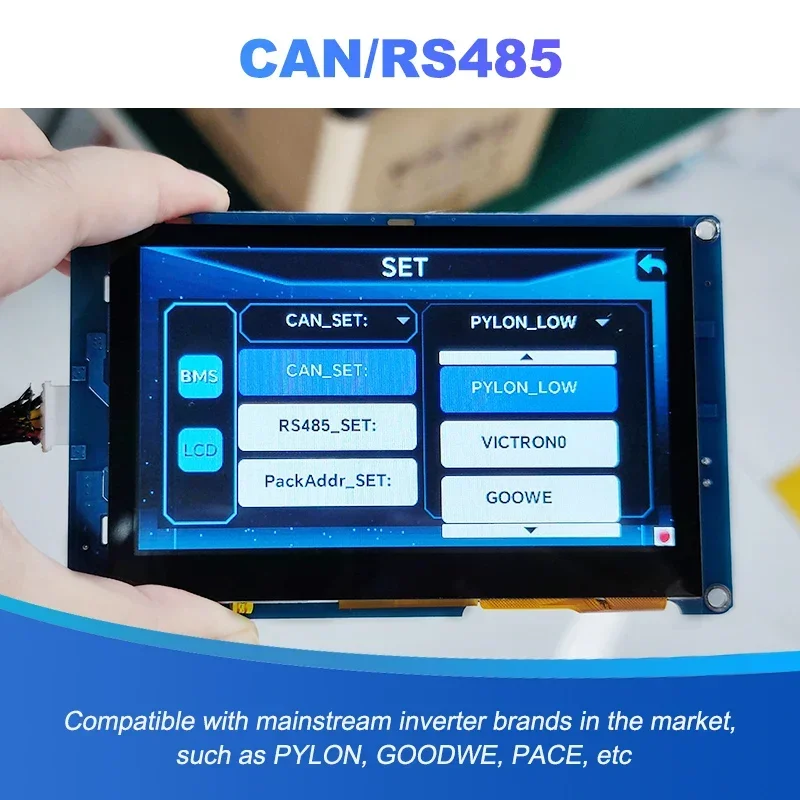 TDT Smart Bms Accessories LCD Screen Views Voltage Current Temperture SOC RS485/CAN LCD Touch Screen