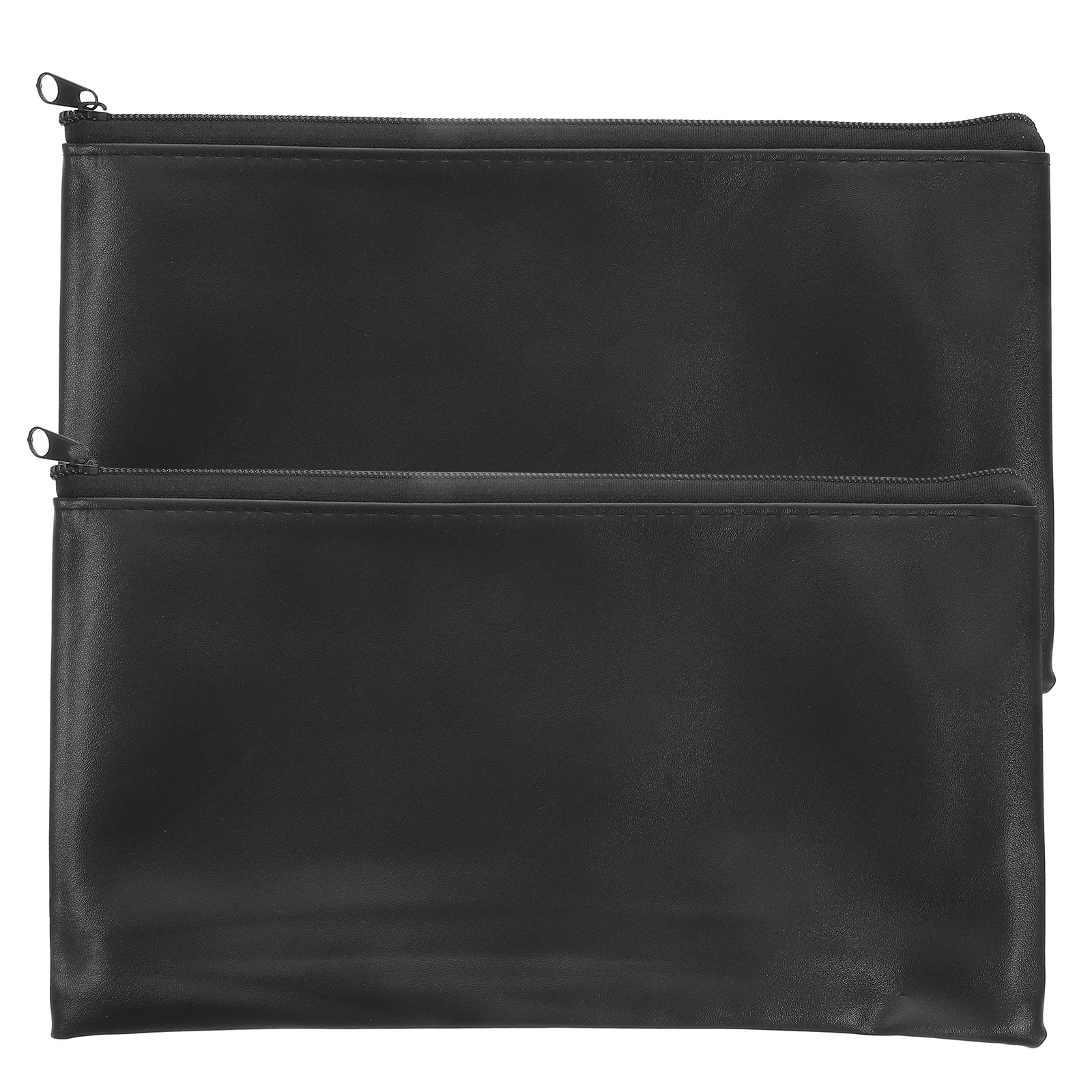 2 Pcs Receipt Waterproof Deposit Bag Office Man Wallet Bank Money Bags with Zipper for Cash
