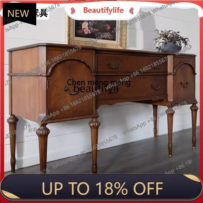 

P178 French Retro Solid Wood Entryway Storage Cabinet Designer Homestay Decorative Cabinet Classical Partition Cabinet