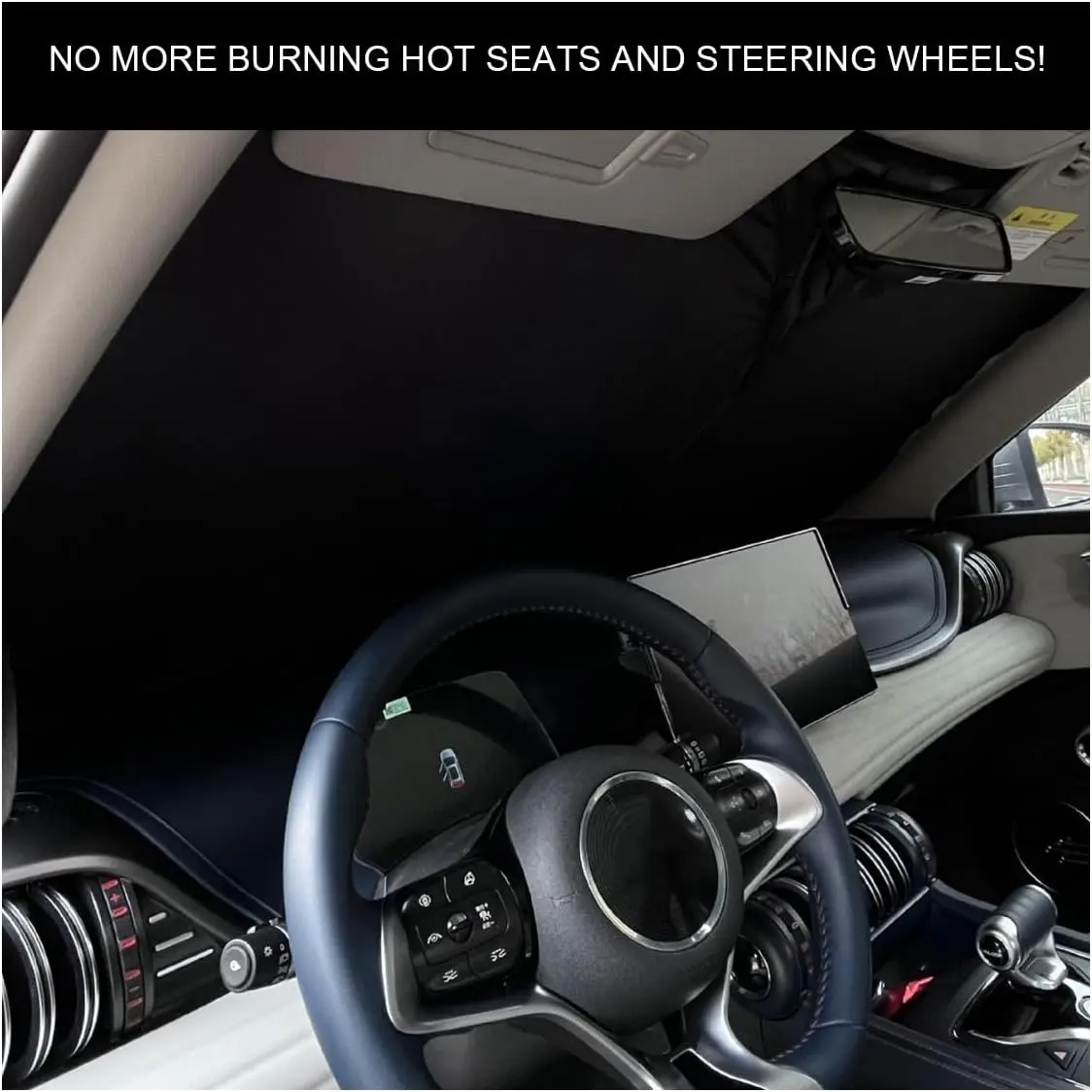 Car Windshield Sun Shade, Foldable Iridescent Car Front Window Sun Protector for Blocks UV Rays & Heat, Universal Vehicle Interi