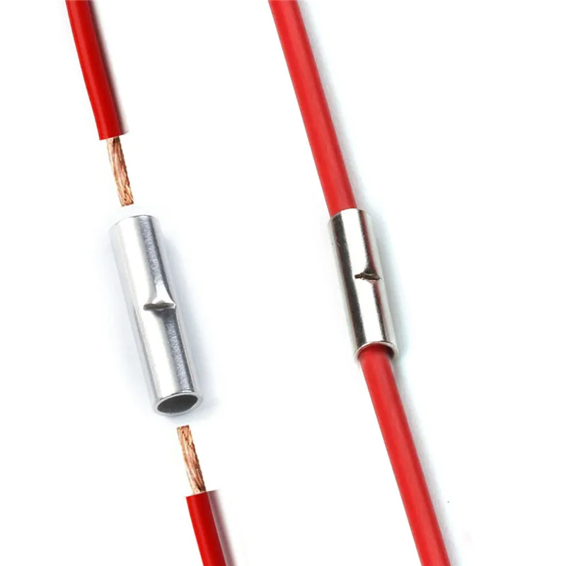 10/30/50pcs Butt Splice Connectors BN1.25 BN2 BN5.5 Pure Copper Tinned Bare Splice Butt Connector Crimp Terminal Wire 22-10Awg