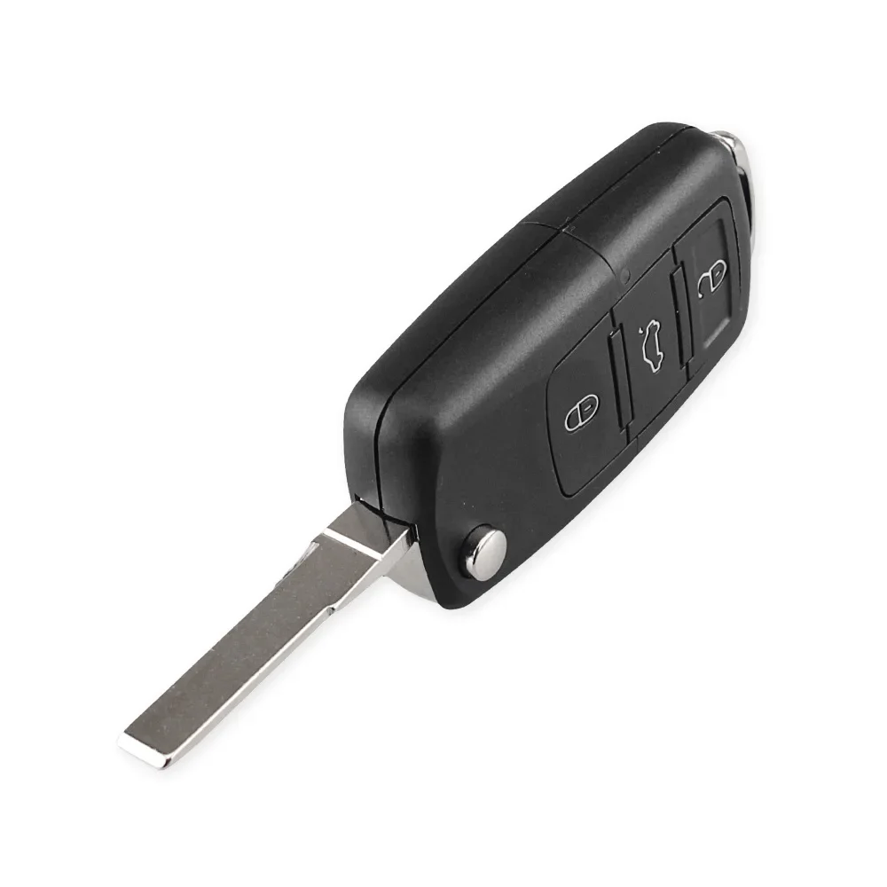 Dandkeyรีโมทคีย์พับFob Key ShellสำหรับVw Volkswagen Jetta Passat Beetle Polo Bora 3 ปุ่มโลโก้