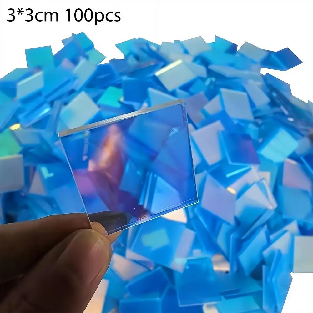 Colorful Dichroic Acrylic Squares, DIY Craft Materials for Light Art & Decorative Mosaics