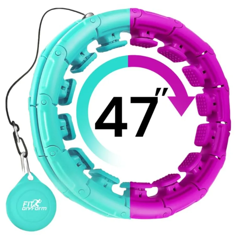 

Green and Purple Infinity Weighted Hula Fit Hoop for Adults 2-in-1 Smart Fitness Exercise Hoop with Detachable Knots for Women