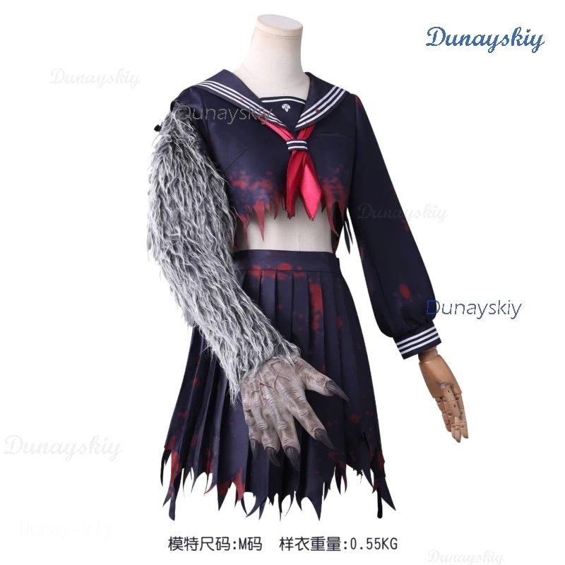 

Hinako Shimizu Косплей Bloodstain Horror Silent Game f Hill Broken Style Школьная форма Костюм на Хэллоуин FurryPaw Monster Glove