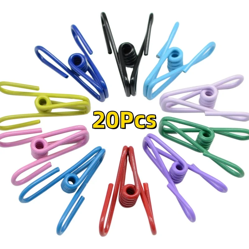 20 Pcs 2 Inch 10 Different Random Colors Chip Clips,PVC Coating High Elasticity Strength Clothes Pins,Food Clips and Bag Clips