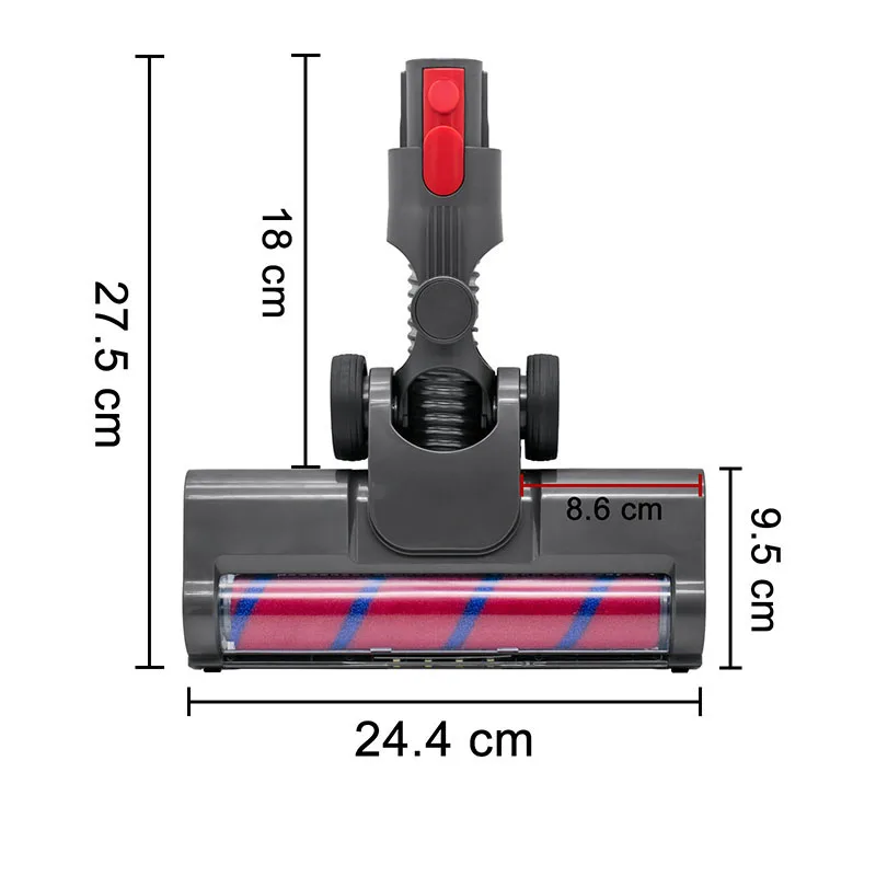 Soft Roller Head with LED Light for Dyson V7 V8 V10 V11 V15 Vacuum Cleaner Replacement Parts Hardwood Floor Corner Cleaning Tool