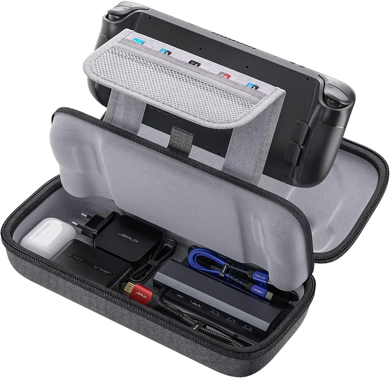 2026 New Steam Deck Carrying Case,Protective Hard Shell Carry Case Built-in Charger & Docking Storage,Portable Travel Case for S