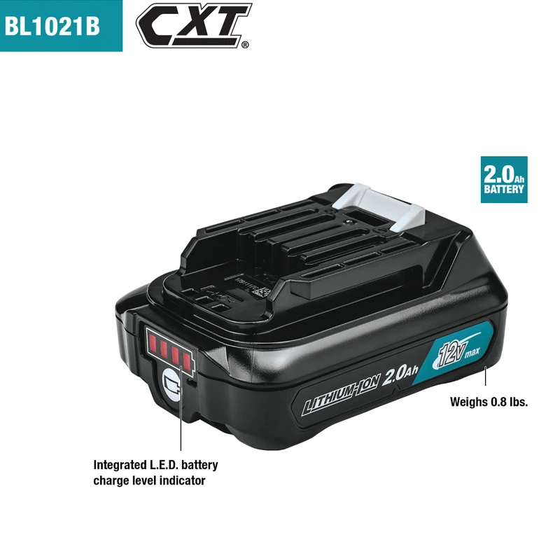 Makita Original BL1021B 12V 2.0AH Max CXT Lithium-Ion Battery LED Battery Charge Level Indicator Multifunctional Battery Tool