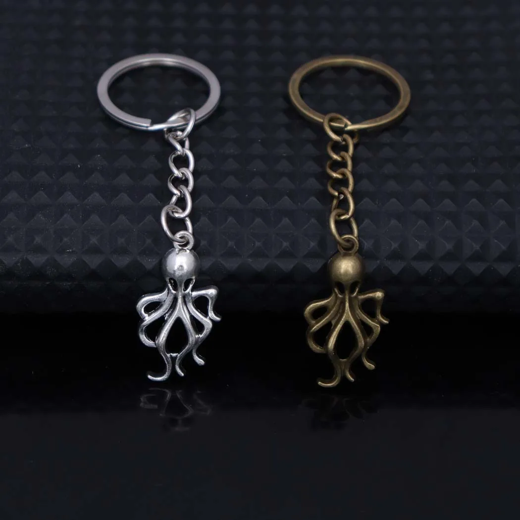 New trendy zinc alloy octopus squid pendant keychain - simple and versatile accessory for keychains, suitable for various occasi