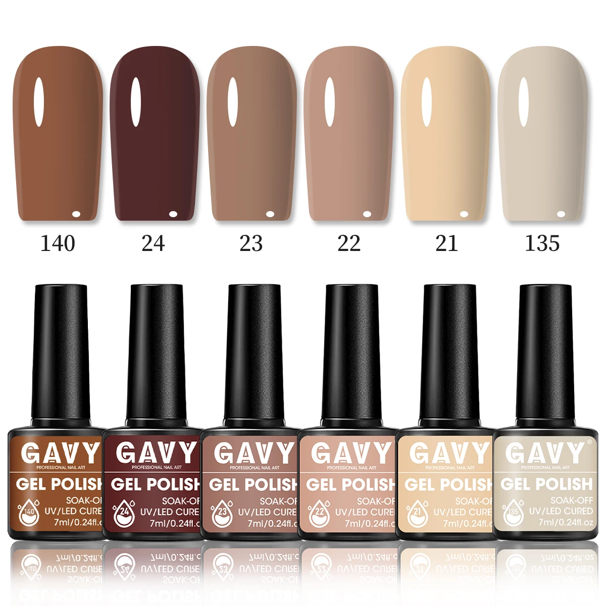 Six-Piece Coffee Brown Gel Nail Polish Set, Autumn Maple Latte Color Uv Led Removable Nail Polish, Glossy Nude Chocolate Manicure Set, Suitable for Home and Salon Use, Autumn DIY Nail Art