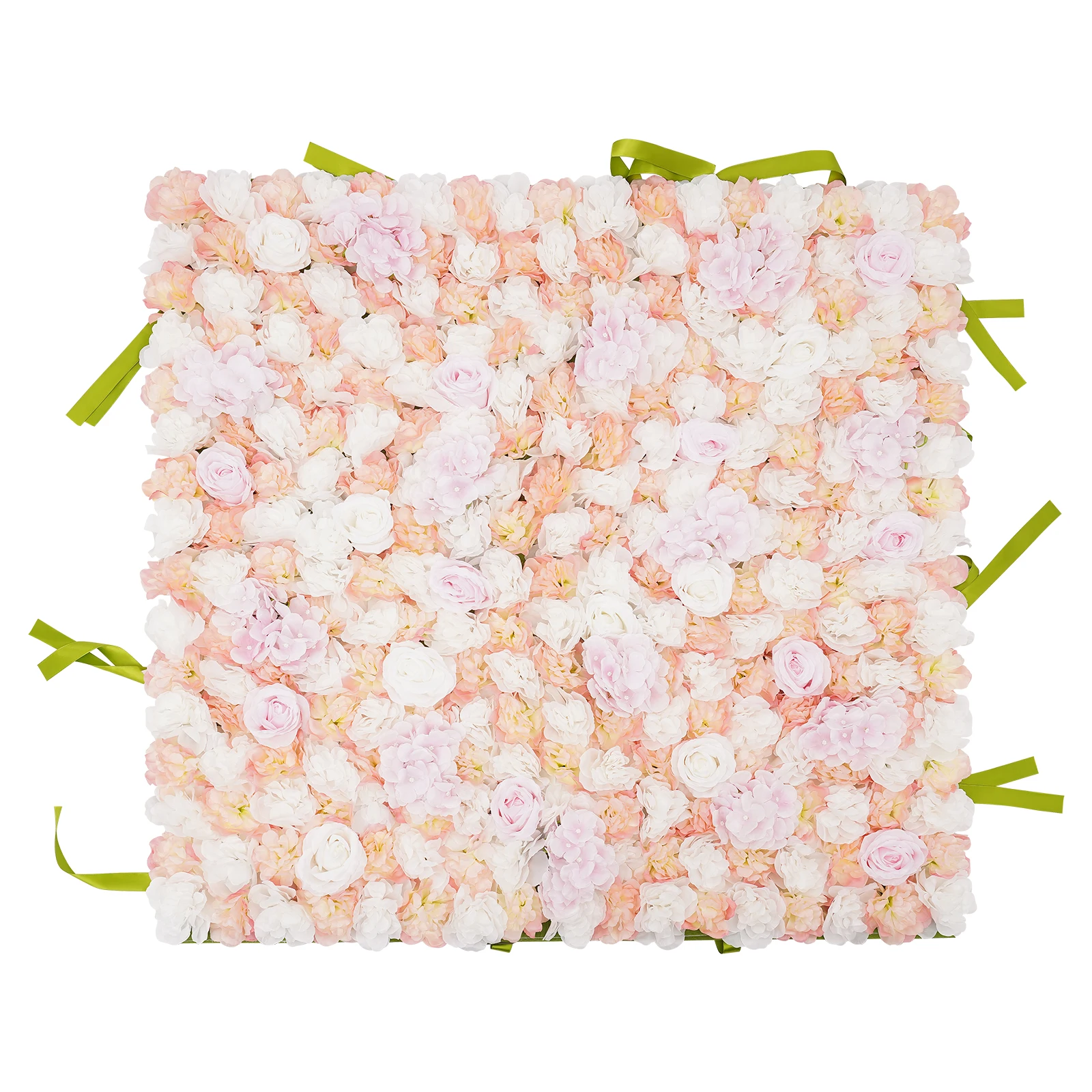 Artificial Flower Wall Panels 1*1m Flowers Wall Backdrop Silk Rose Flower Panels W/Straps for Wedding Photography Event Party Wall Decorations,Pink