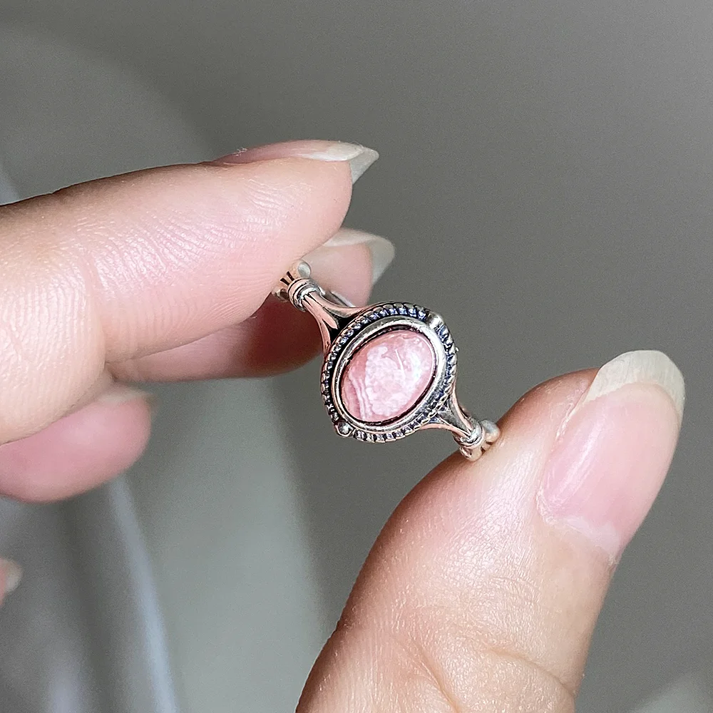 

925 sterling silver ring set with natural gemstone turquoise Larimar/Rhodochrosite/Charoite/Pietersite/Vintage Man Women's Ring