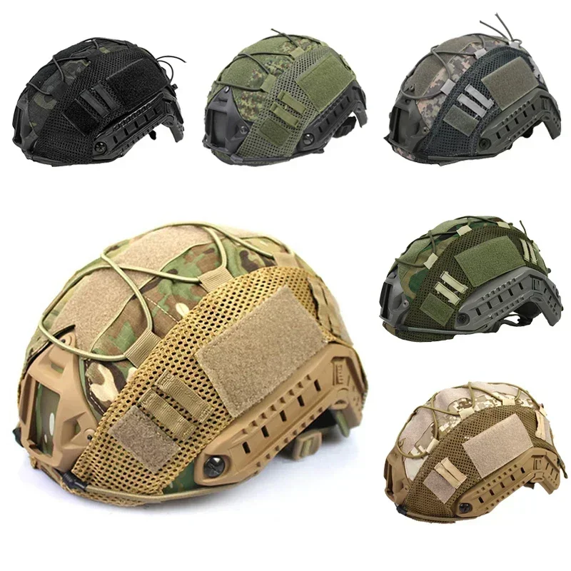 1 PC Tactical Helmet Cover for Fast Helmet MH PJ BJ Helmets Fast Protector Elasticated Cord Airsoft Paintball Helmet Covers Net