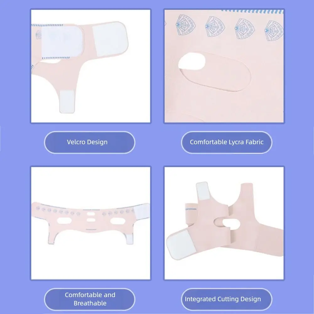 顔の曲線調整可能なV字型スリープマスク、通気性のあるシームレスリフティング引き締めマスク、伸縮性のあるスリムストラップ、顔の輪郭形成