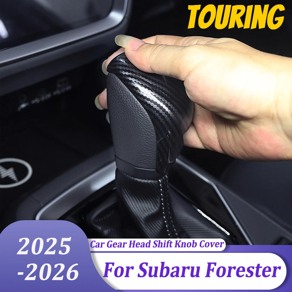 والعتاد رئيس التحول المقبض غطاء والعتاد التحول مقبض لوحة السيارات ملصق اكسسوارات لسوبارو فورستر 2025 2026 (الرياضة والجولة)