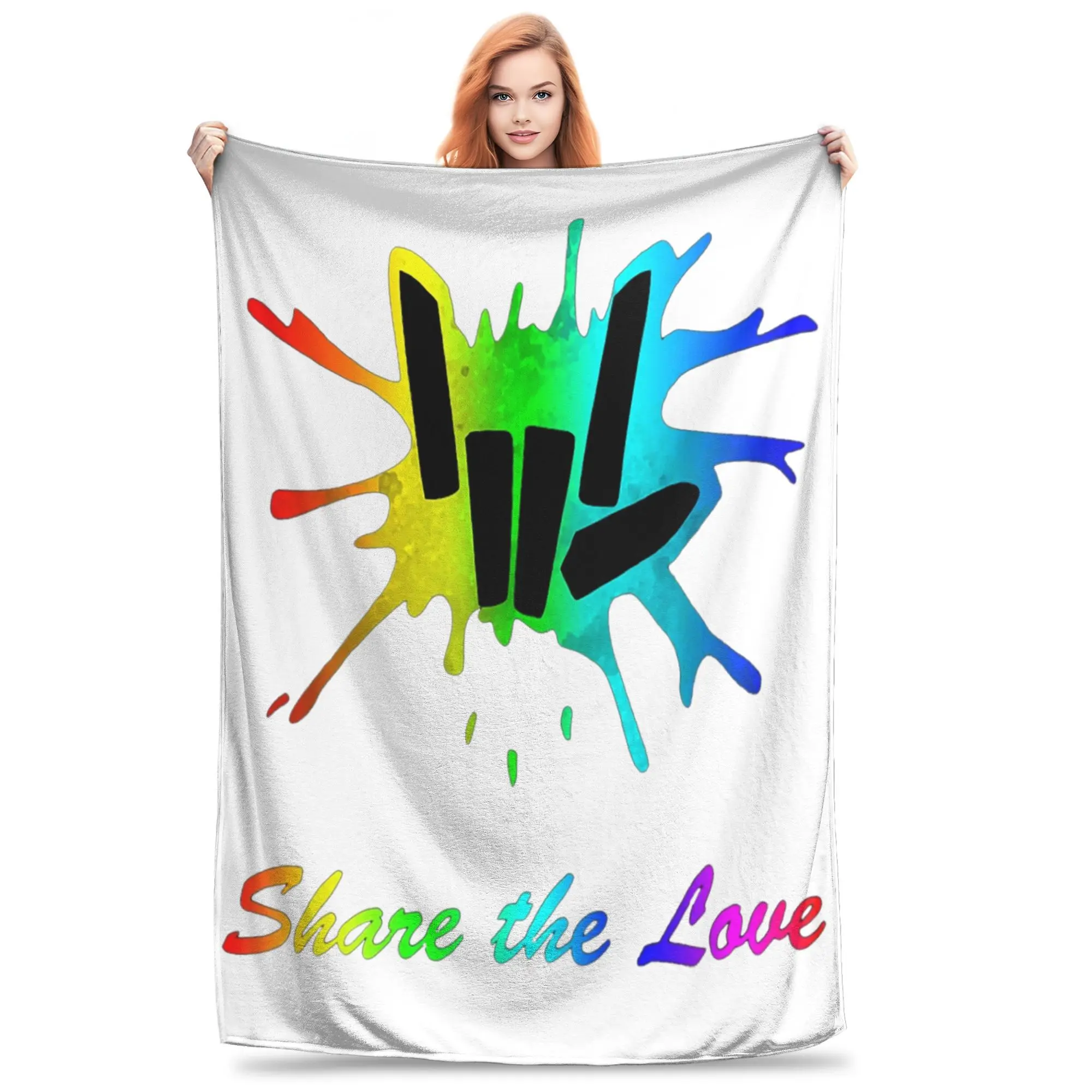 Share love cute for Kids and Youth Blankets Soft Warm Flannel Throw Blanket Bedspread for Bed Living room Picnic Travel Home