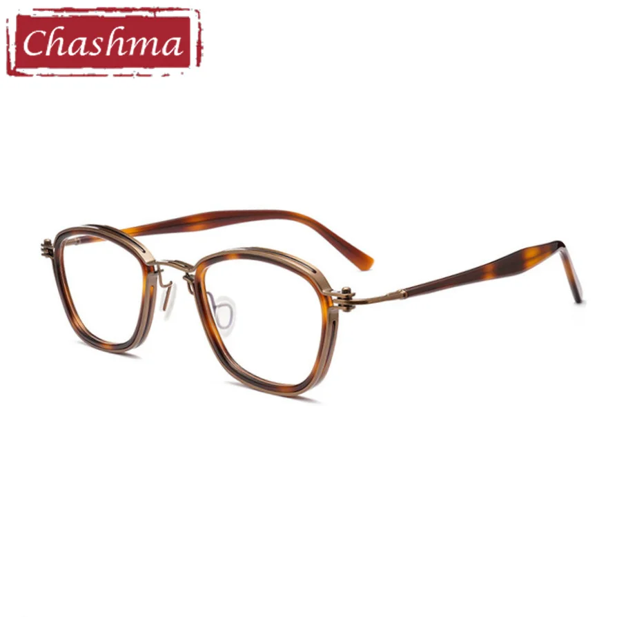 

Chashma Top Quality Eyeglasses Men Glasses Acetate Titanium Ultra Light Retro Women Frame Progressive RX for Progressive Lenses