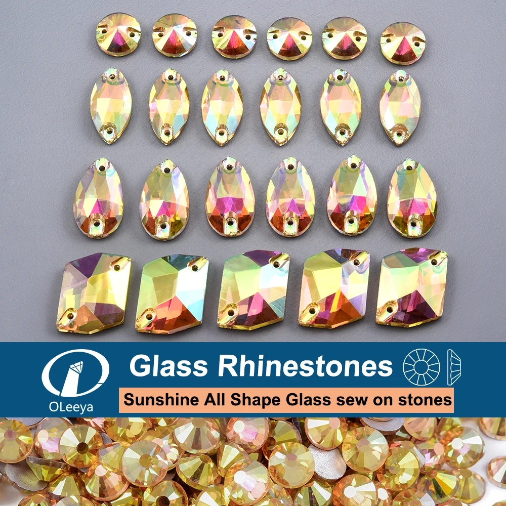 Oleeya Sunshine пришить хрустальную стразу, сделай сам, стеклянные камни, плоская задняя часть, шитье со стразами для рукоделия, одежда