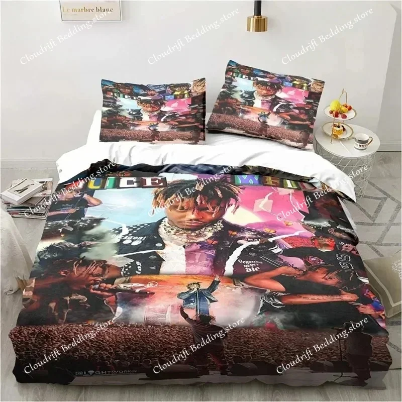 Rap Singer Juice Wrld 3D Print Bedding Set Single Twin Full Queen King Size Bed Set Adult Kid Bedroom Bedding Gift519