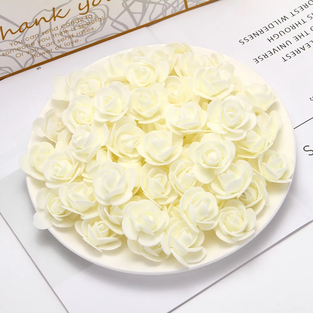 100 stücke 3,5 cm PE Mini Künstliche Blumen für Home Hochzeit Decor Zubehör Gefälschte Foma Scrapbooking Blase Bears Dekorative – Detail 7