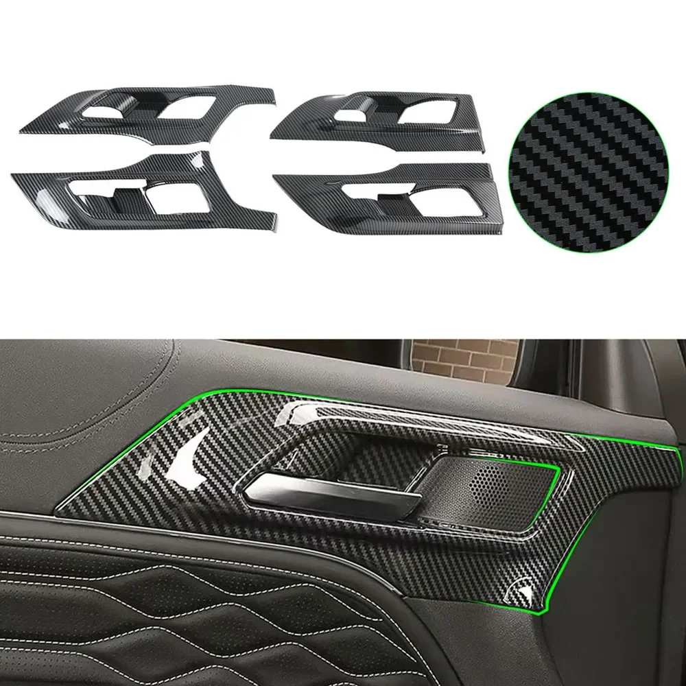 Car ABS Carbon Fiber Color Inner Handle Insert Molding Door Panel Cover Accessories Fit For Tank 300 2021 2022 2023 2024