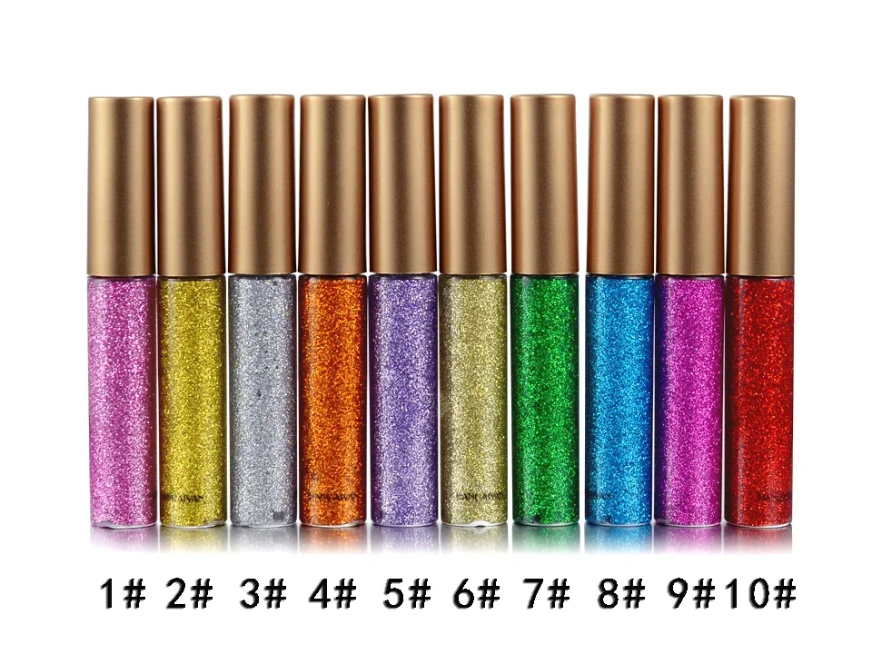 HANDAIYAN Glitzer-Flüssig-Eyeliner-Stift Funkelndes Hochglanz-Pigment Bühnen-Diamant-Lidschatten Langanhaltend Wasserfest Augen-Make-up – Detail 6