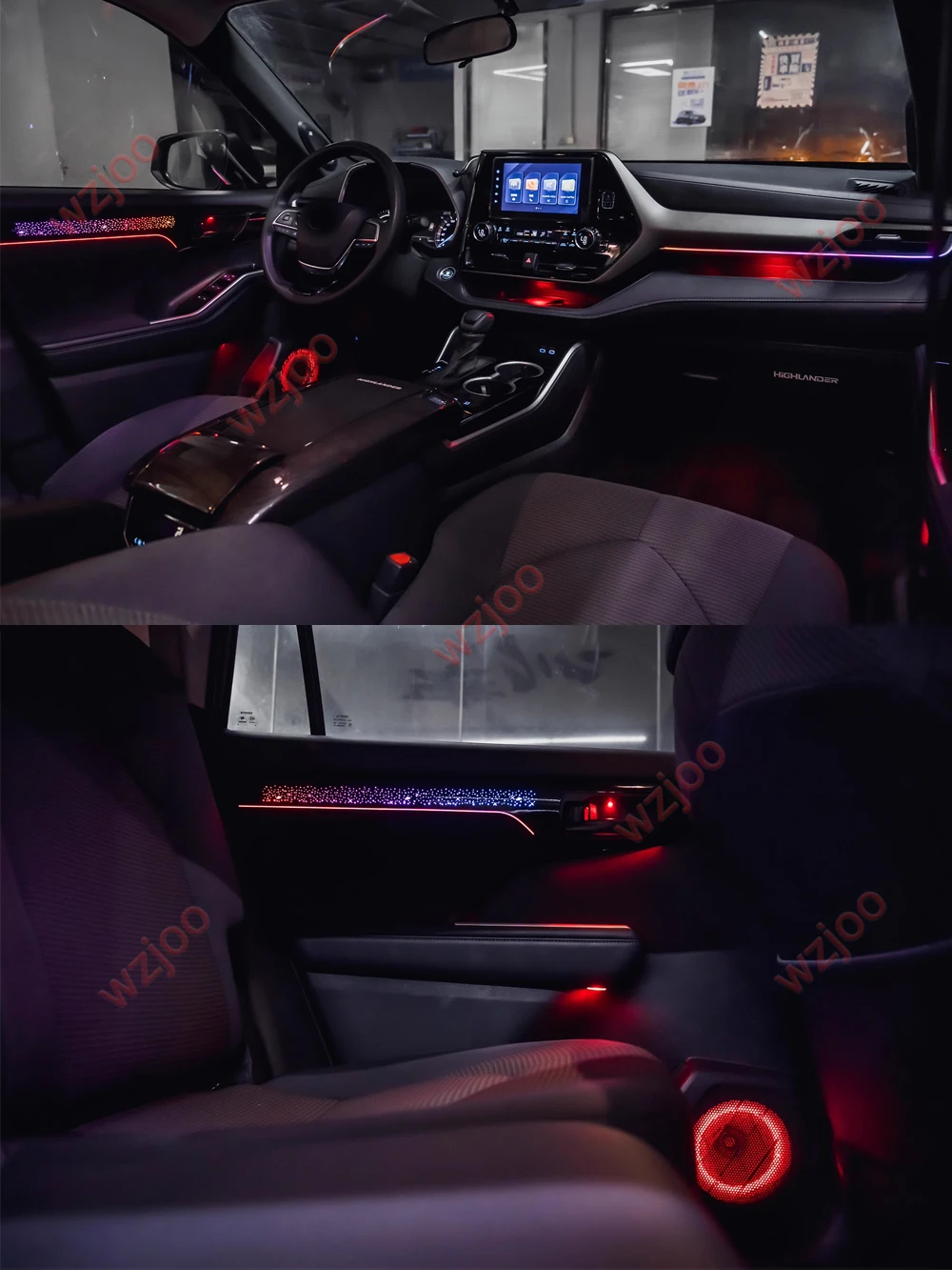 Ambient Light Fit for Toyota Highlander Corwn Kluger 22-24 Door Trim Instrument Panel Light Door Armrest Lights Storage Box Lamp