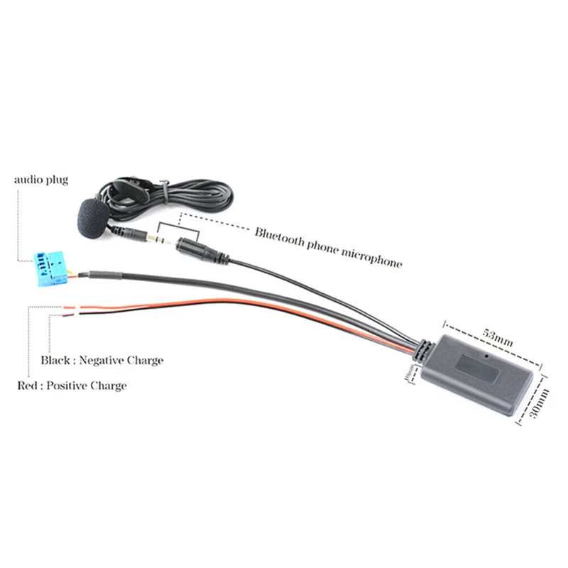 Car Bluetooth Module AUX Audio Music Cable Adapter Aux-In Audio Cable Harness Microphone For Kenwood 13-pin CD Stereo