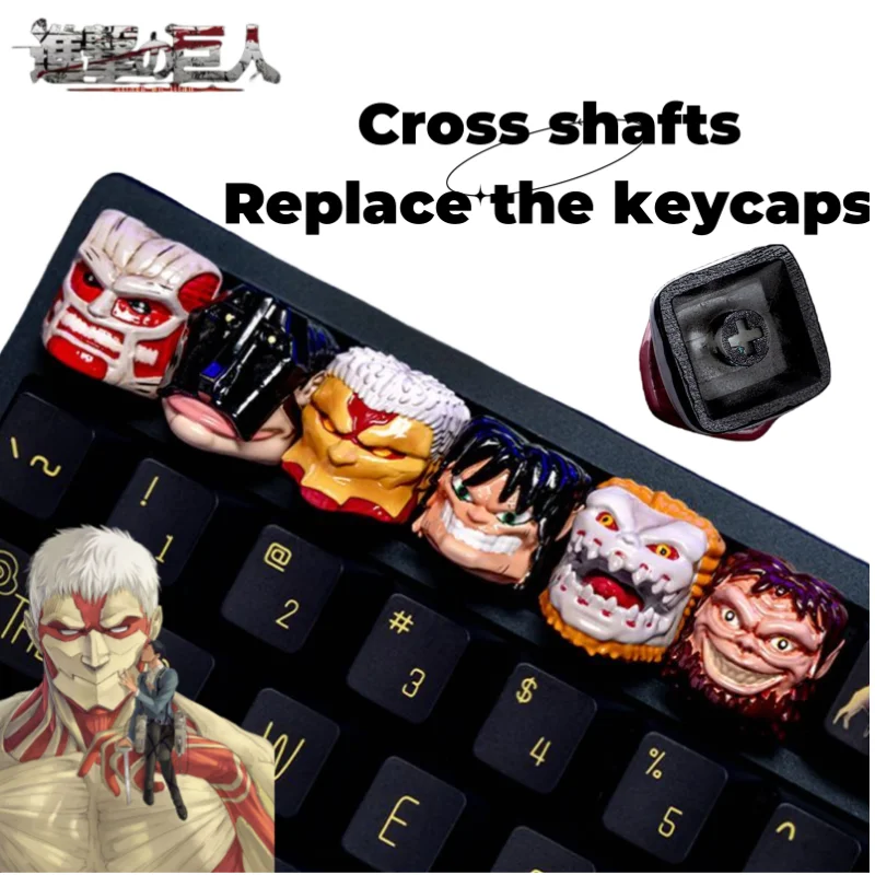 Nuevo ataque a los Titanes Colossal Titan The Blinded Titan periféricos de animé creativo dibujos animados interruptor cruzado teclado tapa Accesorios