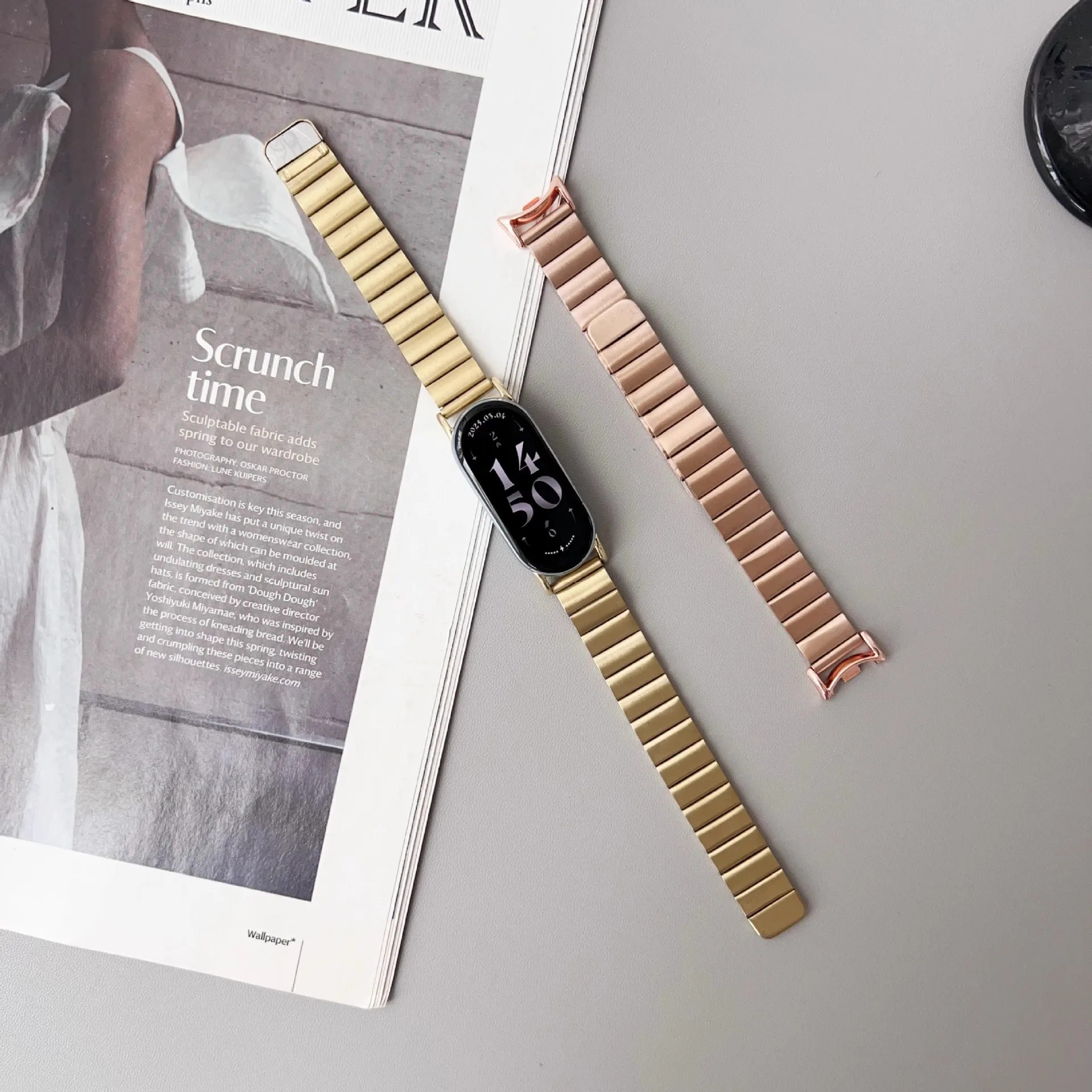 Stainless Steel Strap Applicable To Xiaomi 10 Wristband Bamboo Joint Strip Breathable Magnetic Suction Model Xiaomi 9 Wristba