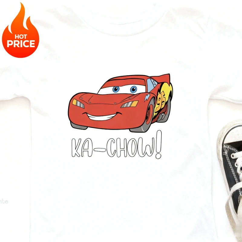 ديزني سيارات ماكوين 2026 صبي فتاة جديد تيشيرت صيفي الأسرة الوالدين ملابس أطفال المتضخم عادية الرجال النساء قصيرة الأكمام المحملة #2