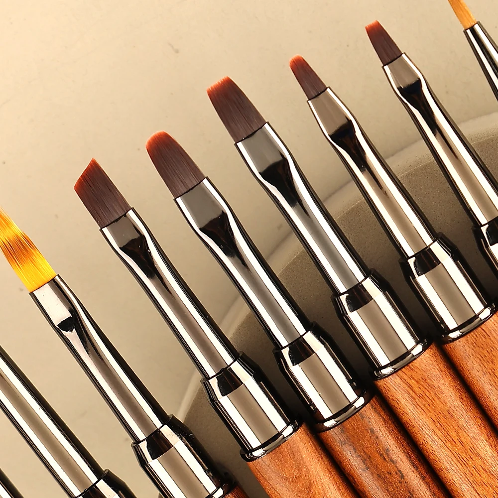 

Nail Art Brush Sandalwood Handle Nail Liner Brush Stripe Pattern Acrylic UV Gel Extension Drawing Carving Pen Manicure Brush