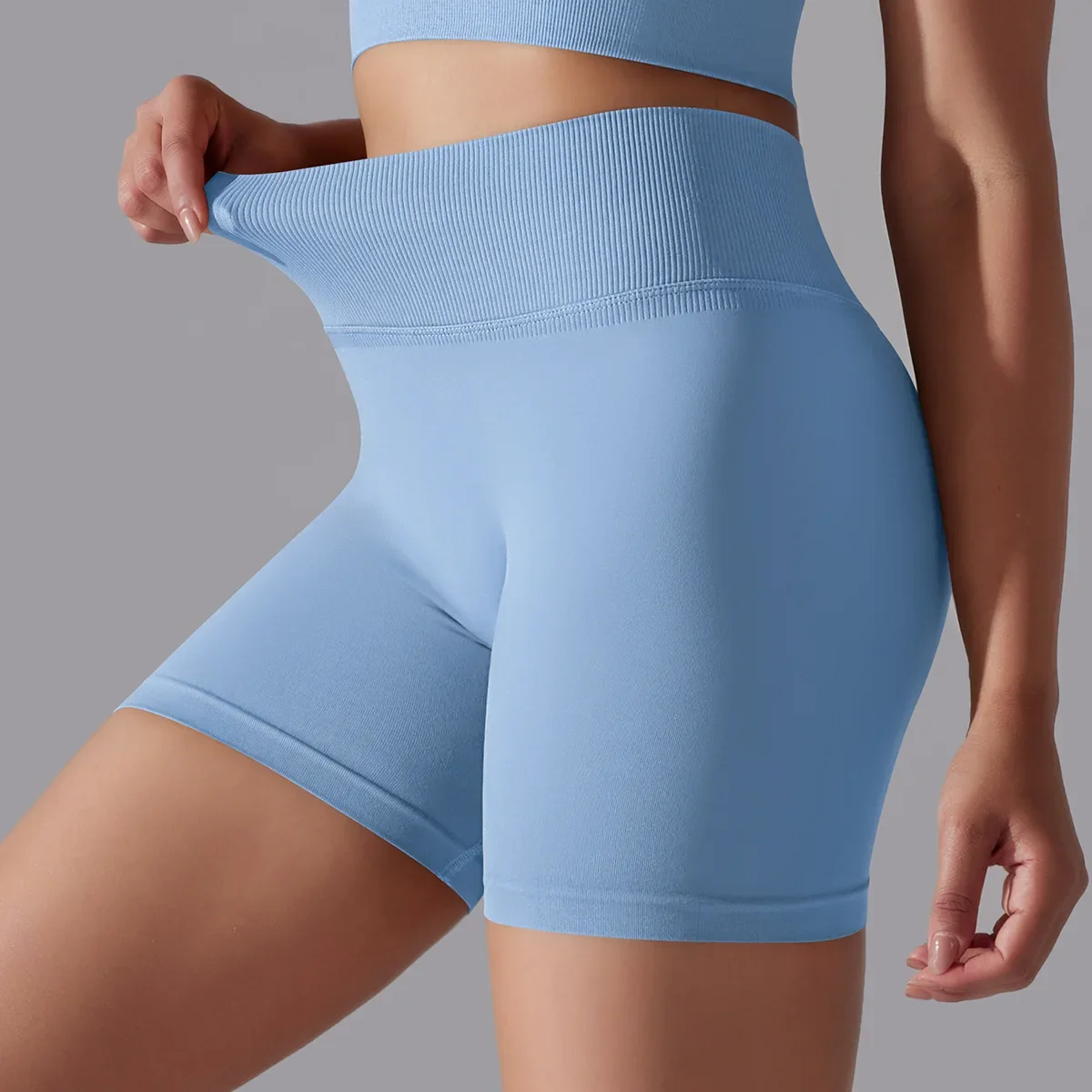 Pantalones cortos de Yoga sin costuras para mujer, mallas cortas ajustadas de realce para correr, ropa de gimnasio, ropa de entrenamiento