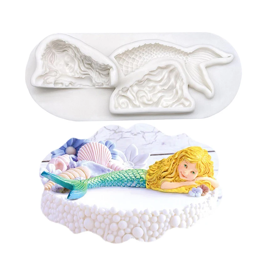 Whale Turtle Crab Octopus Mermaid Sea Silicone Cake Baking Mold Sugarcraft Chocolate Cupcake Fondant Cake Decorating Tools