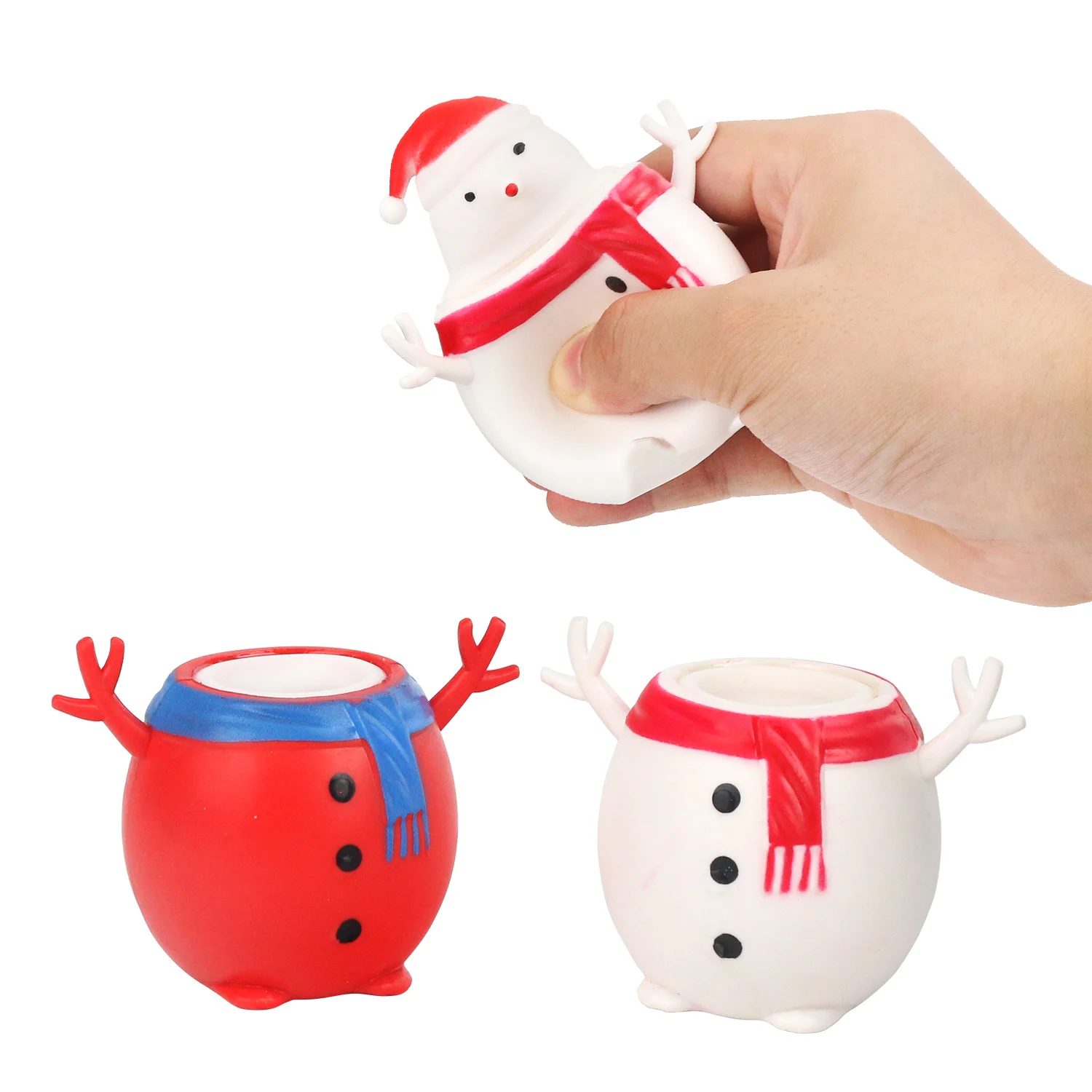 Boneco de neve de natal apertando copo para crianças, pinch fun, brinquedo alívio do estresse, cor criativa aleatória, original, novo